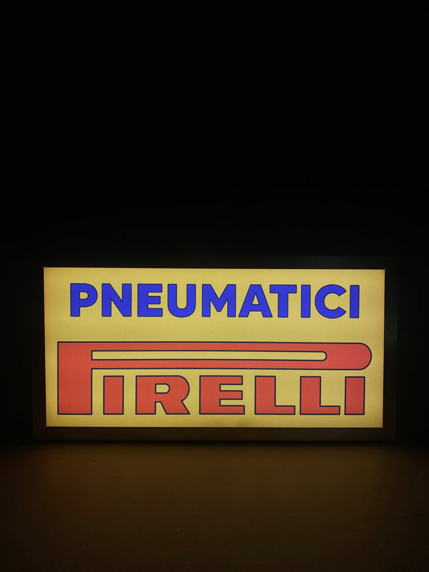 1980s Pirelli official dealer vintage illuminated sign