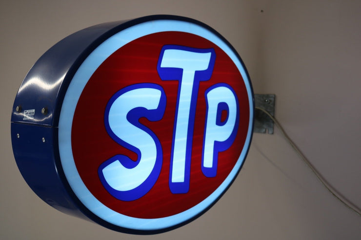 1980s STP motor oil illuminated neon sign
