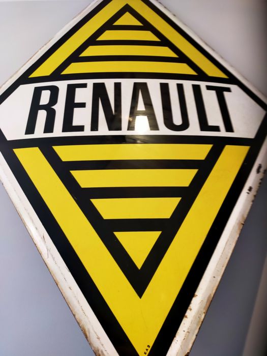 1950s Renault official vintage and large genuine shield sign