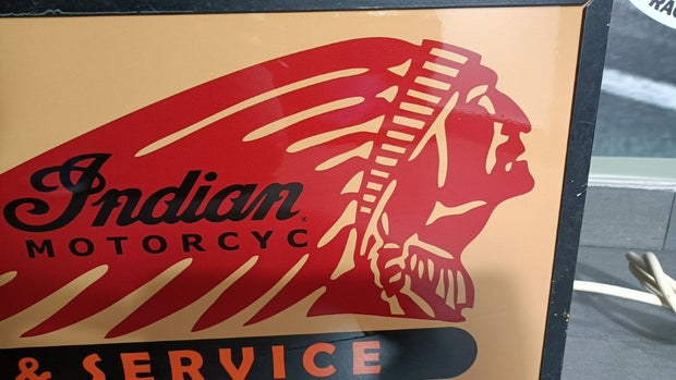 1990s Indian Motorcycle dealership illuminated dual side sign