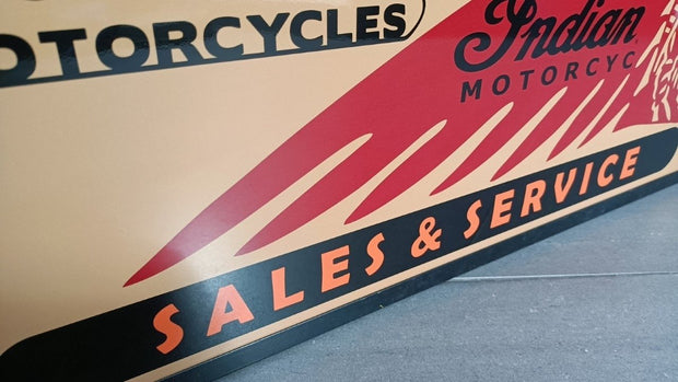 1990s Indian Motorcycle dealership illuminated dual side sign