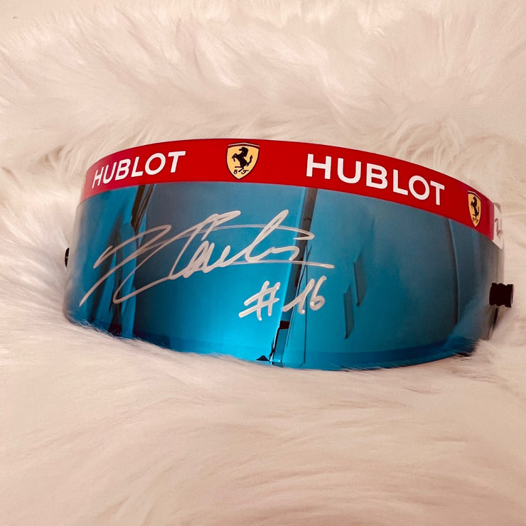 2020 Charles Leclerc Ferrari race used visor signed