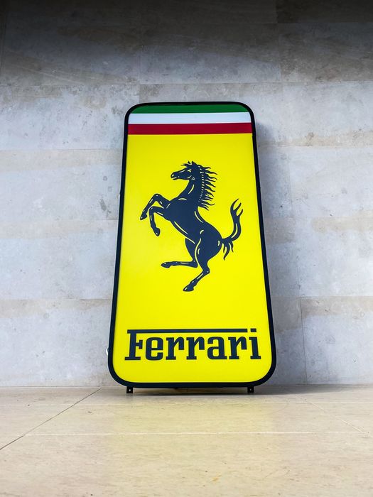 1990s Ferrari large dealership illuminated restored sign