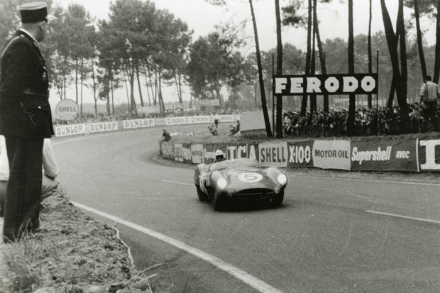 A poster commemorating Aston Martin 1959 triumph at Le Mans
