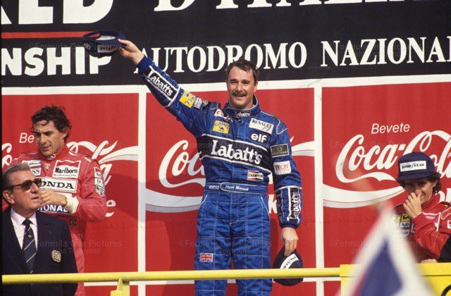 1991 Nigel Mansell Monza winner race used helmet