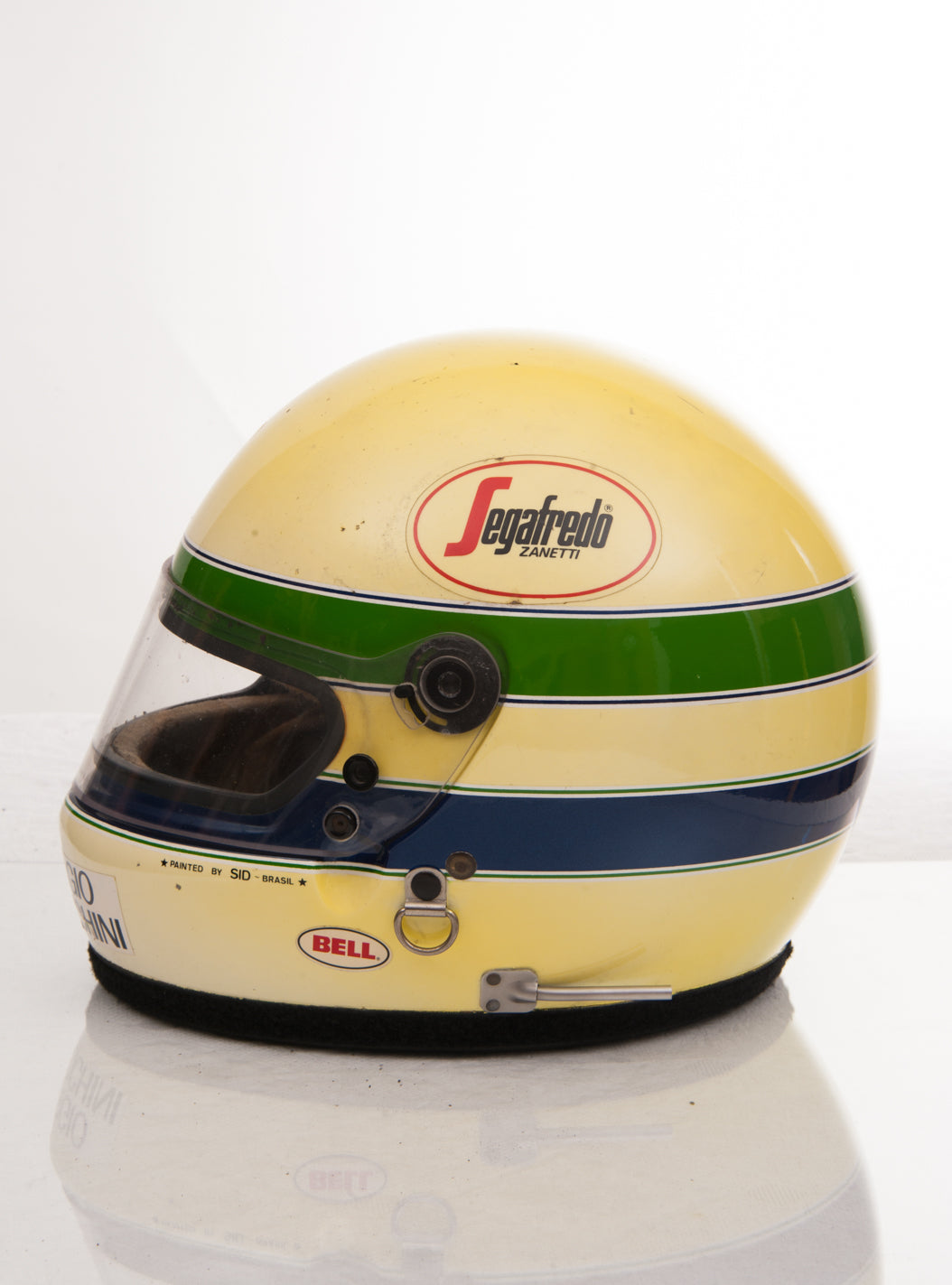 bell helmet 1984 Ayrton Senna race used - SOLD What's So Special About STAR CLASSIC VINTAGE WHITE Color:Matte Stripes Used Fishing Tackle