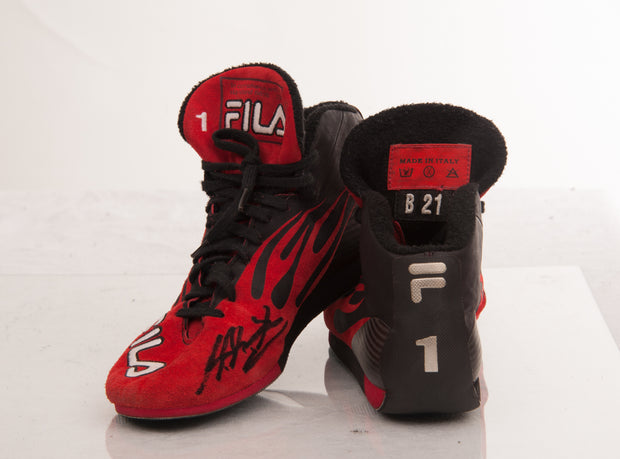 Michael Schumacher FILA Nomex race shoes Signed - Formula 1 Memorabilia