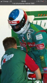 1991 Michael Schumacher Belgium GP race used helmet - Formula 1 Memorabilia