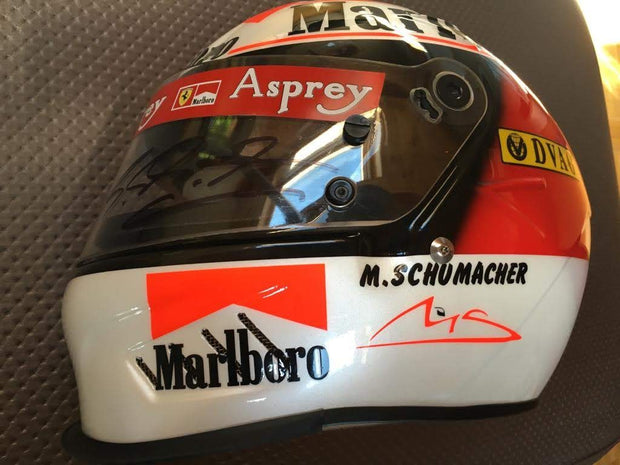 1997 Michael Schumacher Monaco GP qualifying helmet signed - Formula 1 Memorabilia