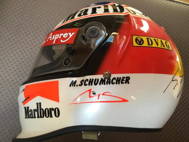 1997 Michael Schumacher Hockenheim GP qualifying helmet signed - Formula 1 Memorabilia