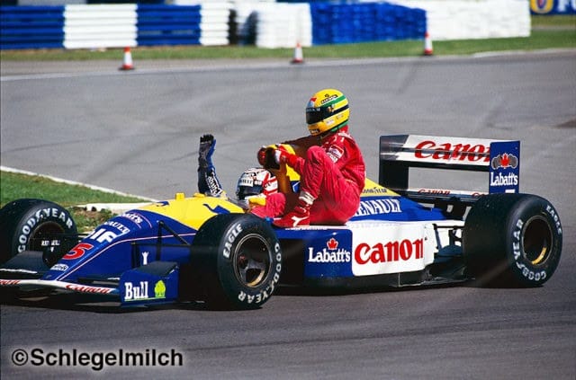 1991 Nigel Mansell Williams Renault British GP tire signed - Formula 1 Memorabilia