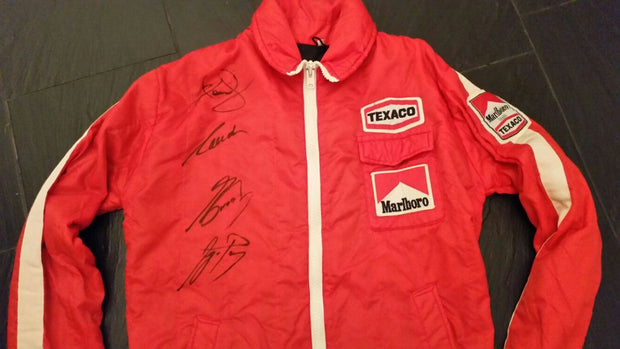 1980's Marlboro Team /  Texaco jacket signed by Senna / Prost / Mansell / Lauda - Formula 1 Memorabilia