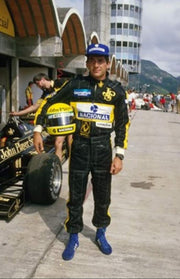 1985 Ayrton Senna race used shoes Signed - First Senna win - Formula 1 Memorabilia