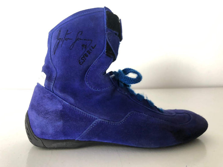 1994 Ayrton Senna test used Sparco shoes Signed