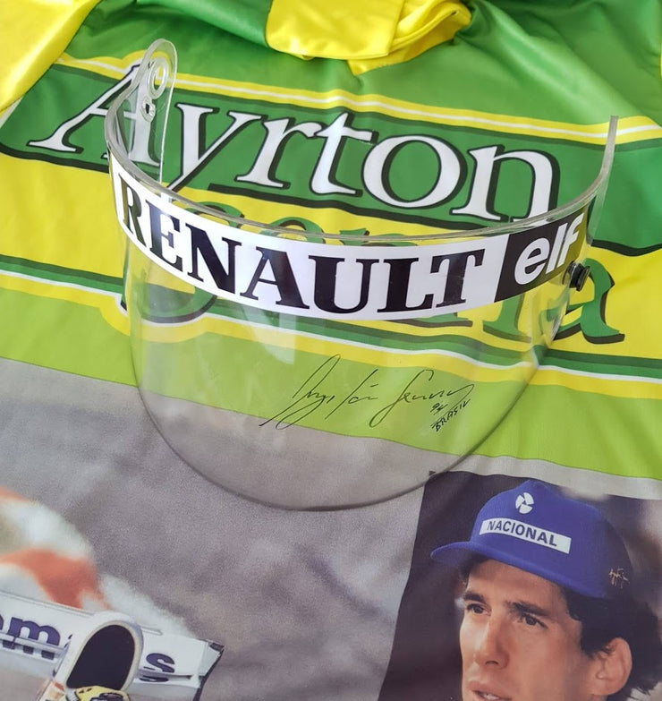 1994 Ayrton Senna test used clear visor signed by Senna - Sold -