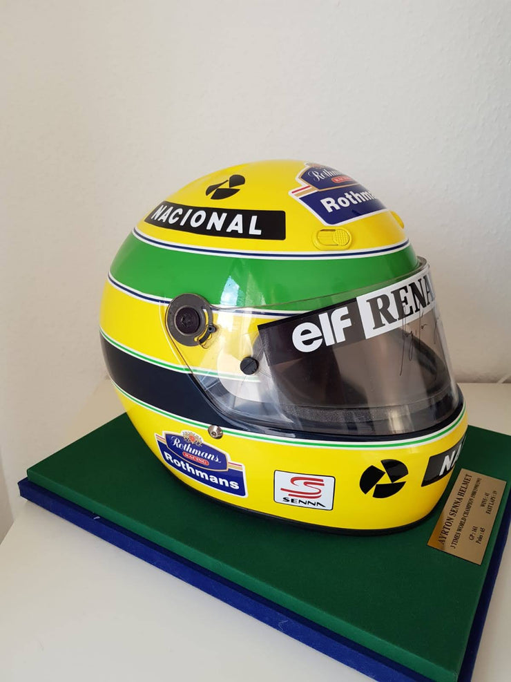 ayrton senna 1994 official bell replica helmet with certificate 1994 Ayrton Senna replica Helmet signed – Formula 1 Memorabilia