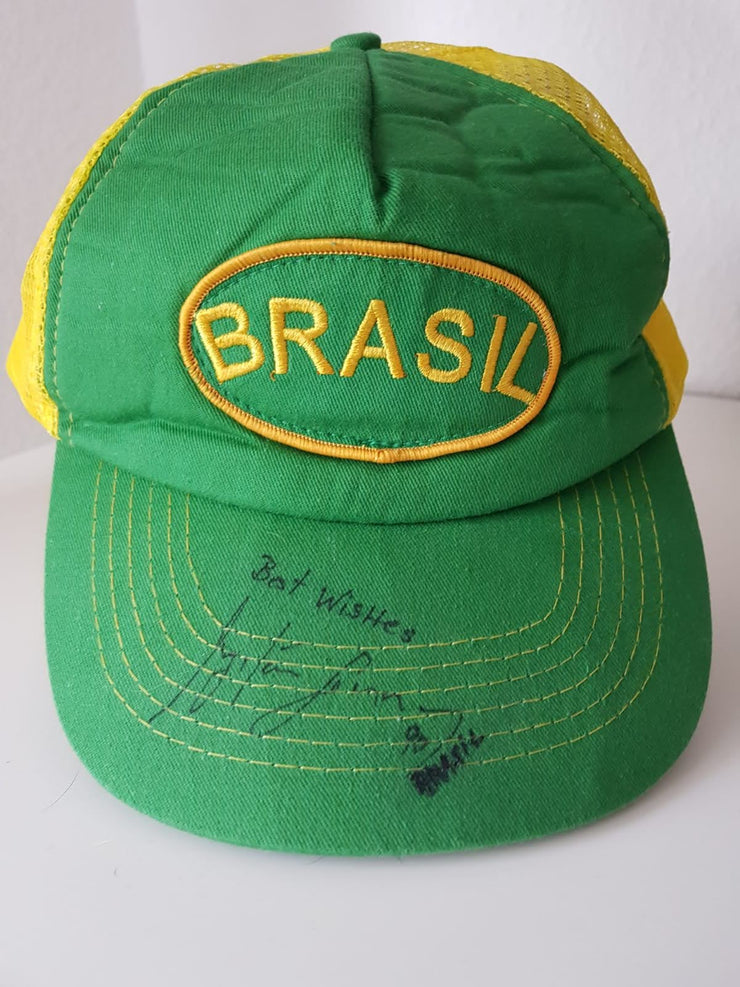 1990 Brazil hat signed by Ayrton Senna