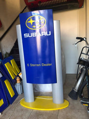 2000s Subaru official dealer double illuminated sign
