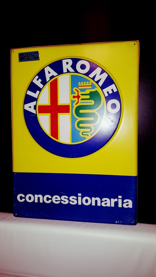 1980s Alfa Romeo official dealer "Concessionaria" sign