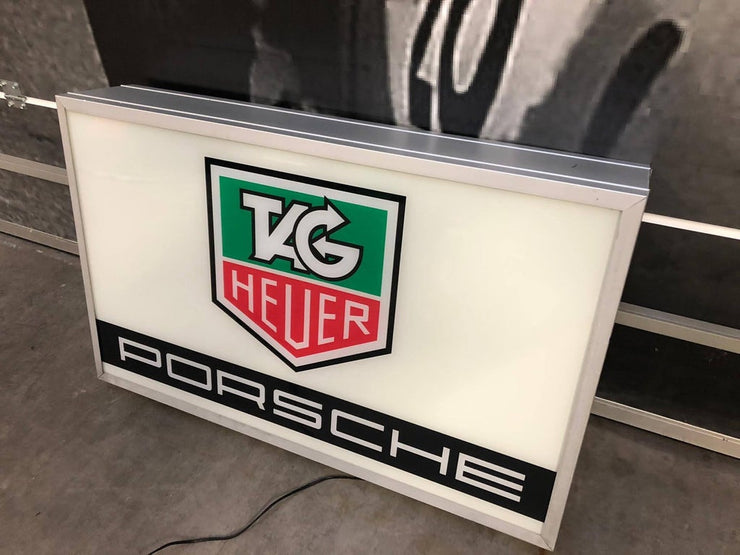 1990s Porsche / Tag Heuer official dealership illuminated sign