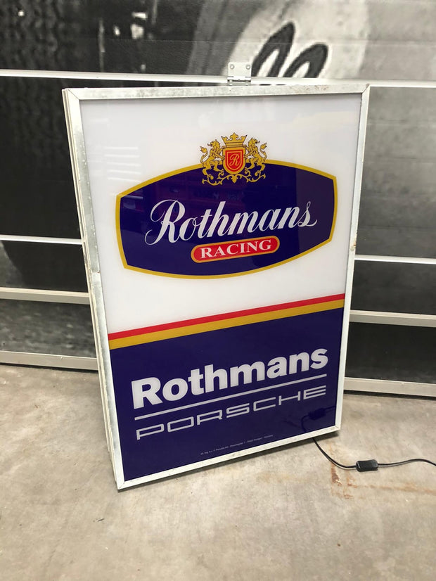 1980s Porsche dealership Rothmans Racing illuminated sign
