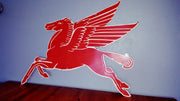 1953 Original Mobiloil "Pegasus" enamel double side sign