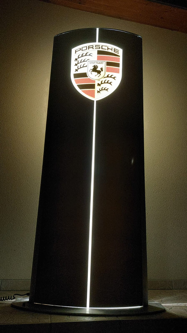 2000's Porsche official dealer illuminated double side sign