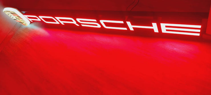 2000s Porsche official dealership LARGE illuminated sign with Porsche shield