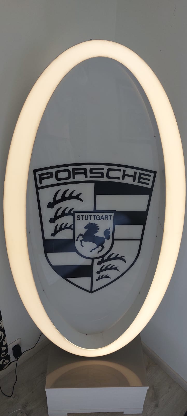 1990s Porsche dealership illuminated oval sign