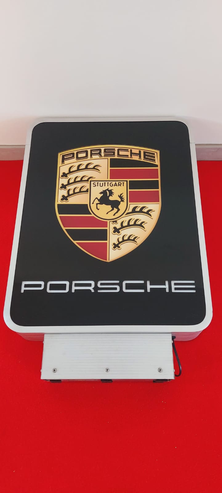 2000s Porsche dealership double face illuminated sign