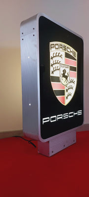 2000s Porsche dealership double face illuminated sign