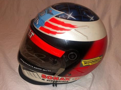 1995 Michael Schumacher Pacific GP race used Bell helmet signed – Formula 1  Memorabilia