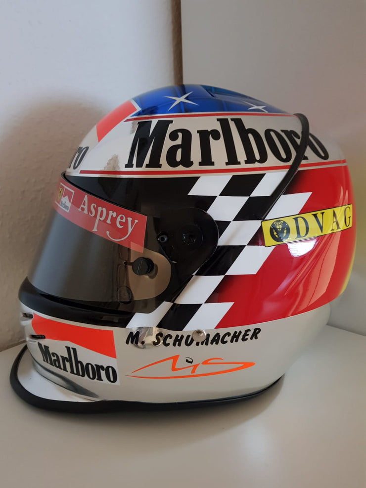 1998 Michael Schumacher Suzuka GP Chromed Bell replica helmet signed
