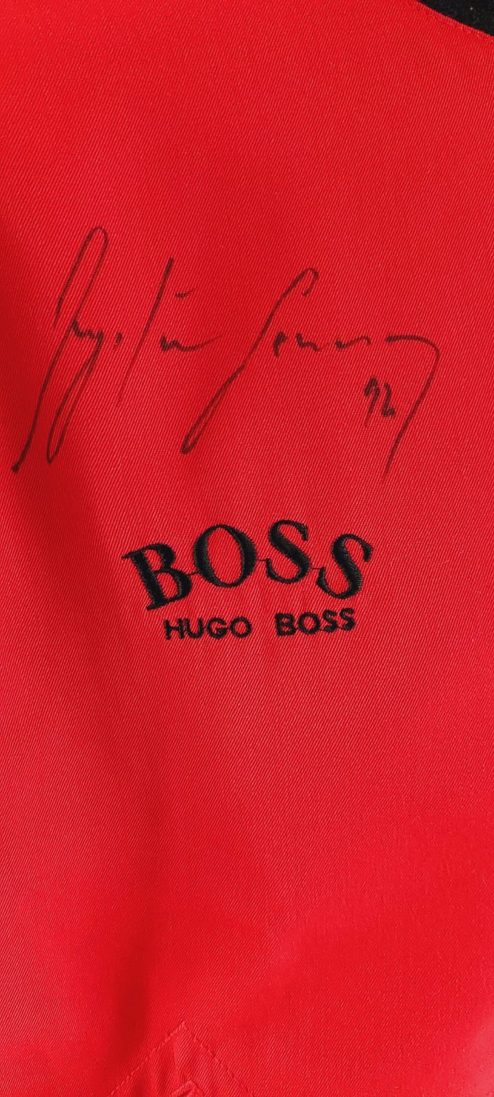 1992 Ayrton Senna Hugo Boss worn jacket signed
