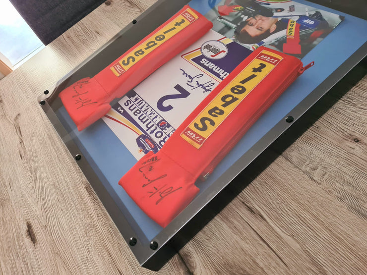 1994 Ayrton Senna Sabelts signed and framed -SOLD-