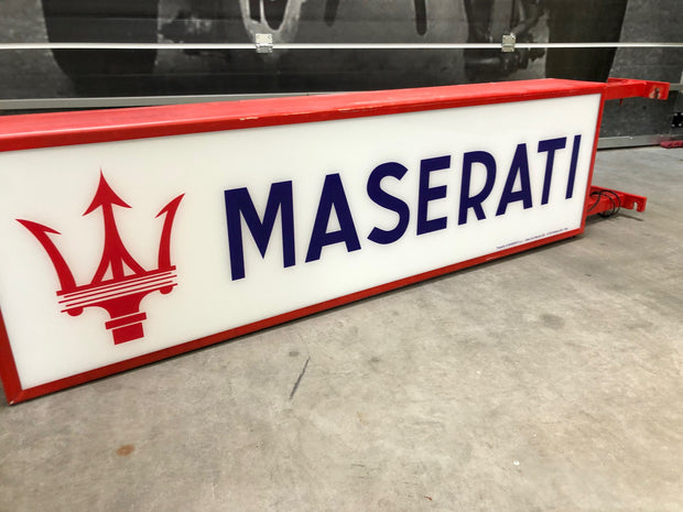 2003 Maserati official dealership illuminated double side sign