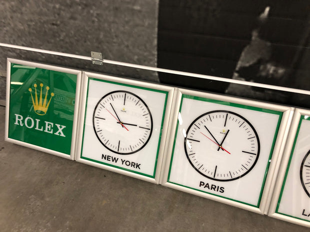 1990s Rolex World Clock official dealer illuminated sign