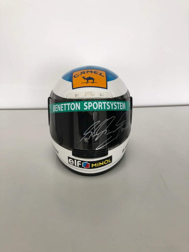 1993 Michael Schumacher Brazil GP race helmet replica signed - Formula 1 Memorabilia