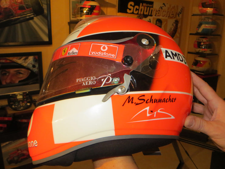 2004 Michael Schumacher  replica Helmet double signed - Formula 1 Memorabilia