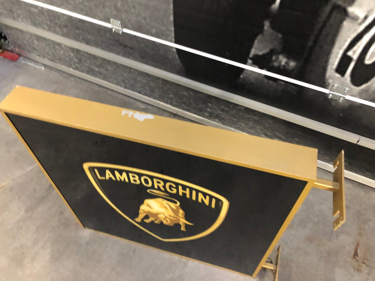 1990s Lamborghini official dealership double side illuminated sign