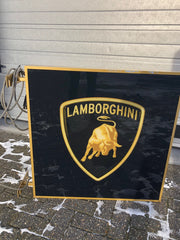 1990s Lamborghini official dealership double side illuminated sign