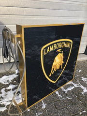 1990s Lamborghini official dealership double side illuminated sign