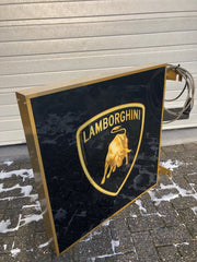 1990s Lamborghini official dealership double side illuminated sign
