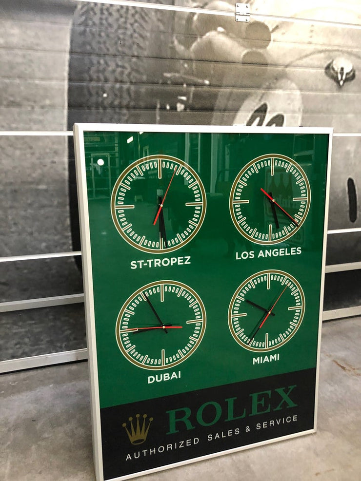 Rolex official dealer World Clock illuminated signs