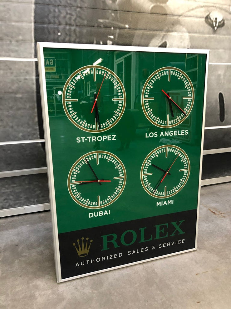 Rolex official dealer World Clock illuminated signs