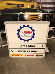 1985 Monza track official illuminated double side sign  -SOLD-