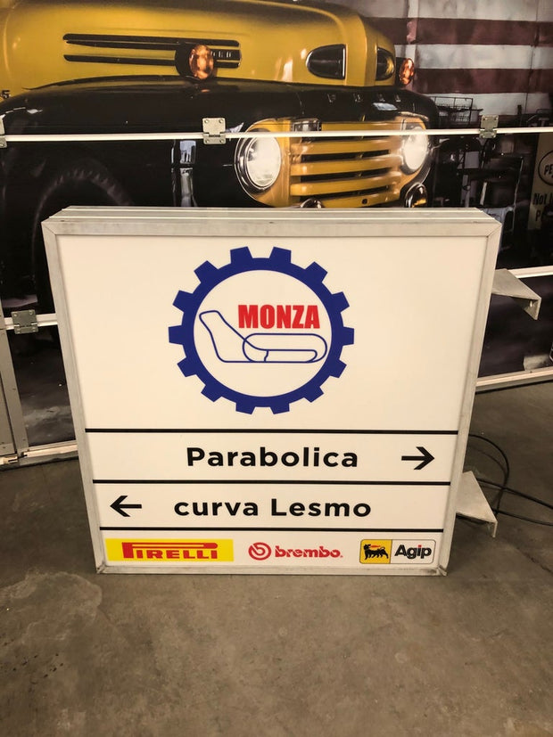 1985 Monza track official illuminated double side sign