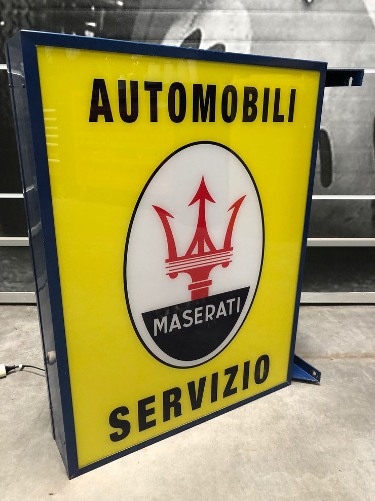 1993 Maserati vintage limited edition official dealership “Maserati Automobili Servizio” illuminated sign