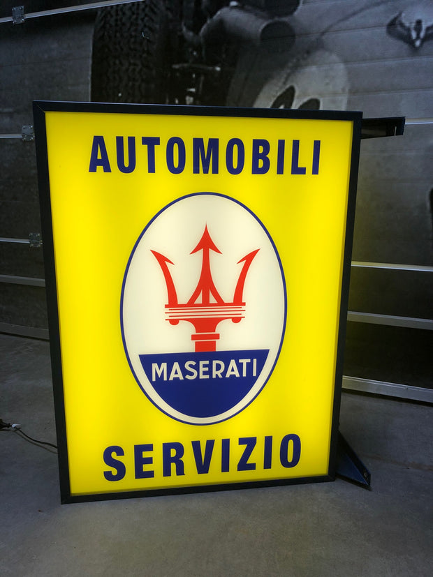 1993 Maserati vintage limited edition official dealership “Maserati Automobili Servizio” illuminated sign