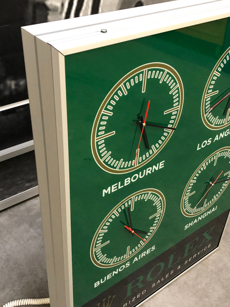 Rolex official dealer World Clock illuminated signs